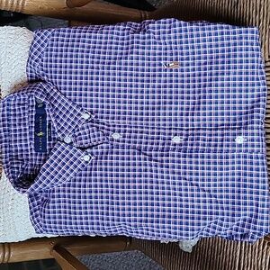 Ralph Lauren blue label slim fit, red/white/blue long sleeve button-down,  XL